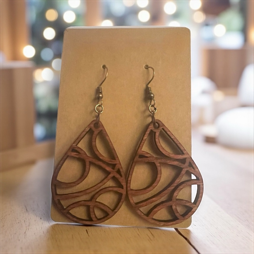 Elegant Brown Teardrop Earrings